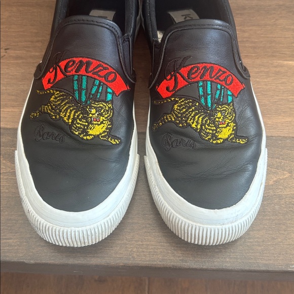 Kenzo Black Slip-Ons with Colorful Tiger Motif - Picture 3 of 4